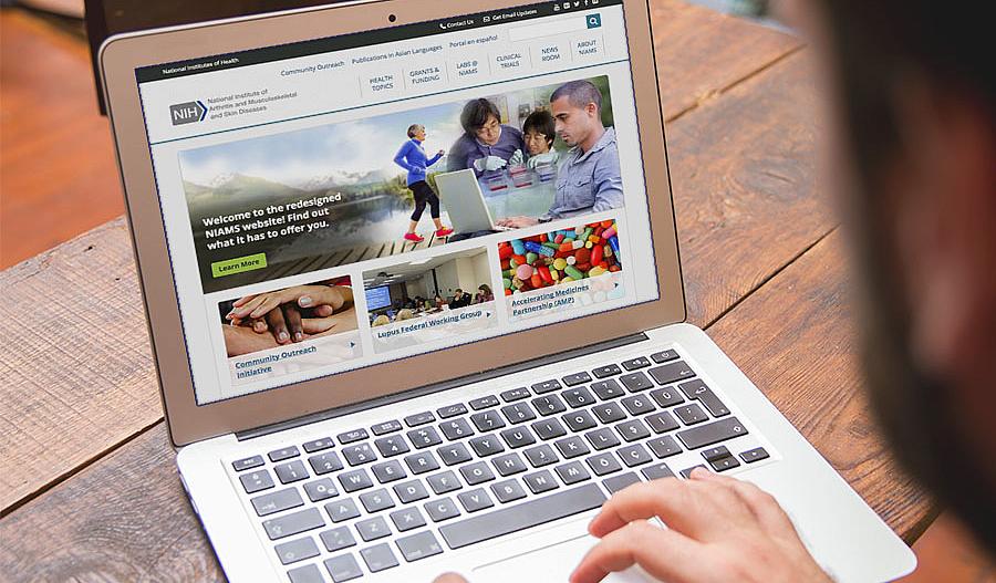 Captura de pantalla de la página web de NIAMS