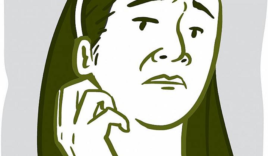 Ilustración de una mujer rascándose la garganta.