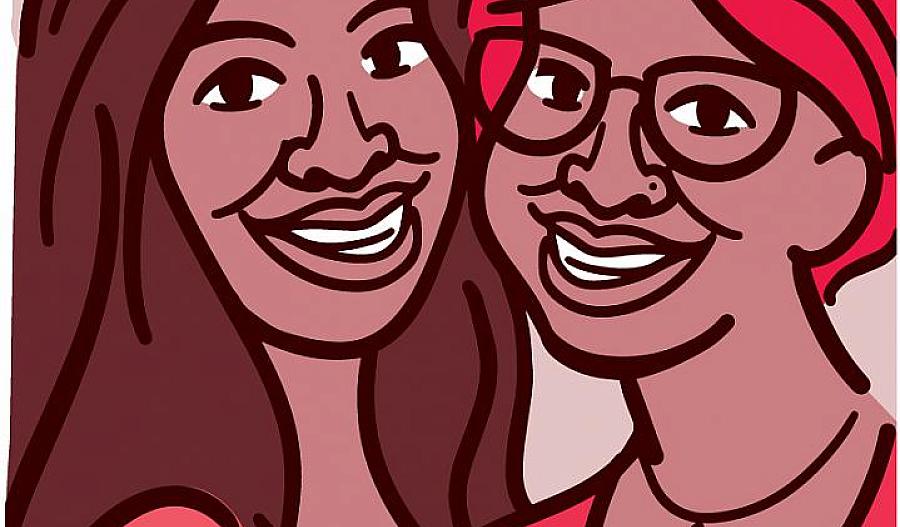 Ilustración de gemelas